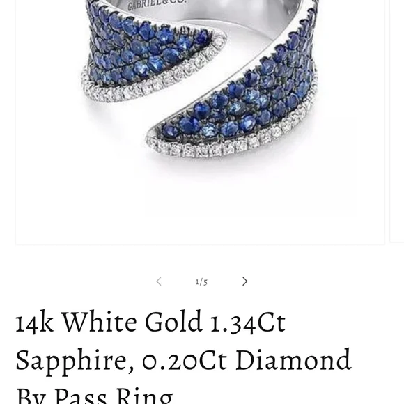 Gabriel&Co. Sapphire Bypass Ring - Picture 8 of 9